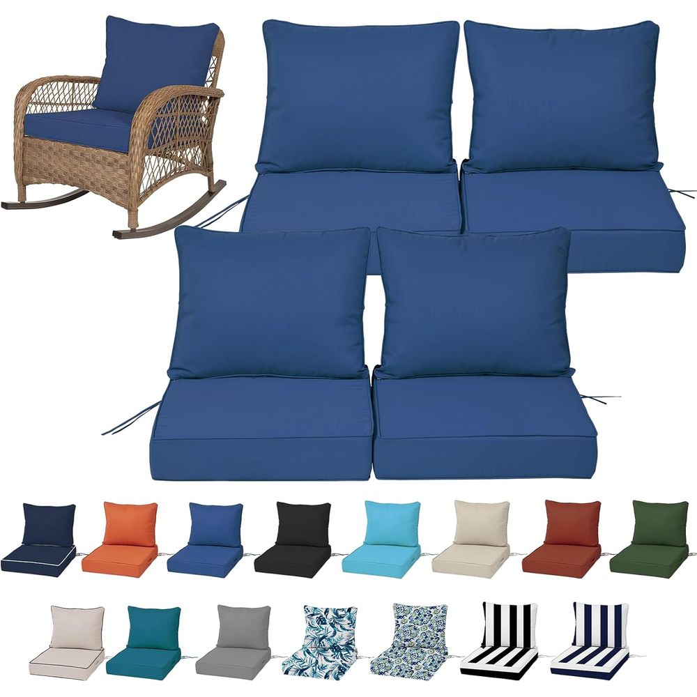 Outdoor Furniture Fabric - Juego de 4 Cojines Profundos para