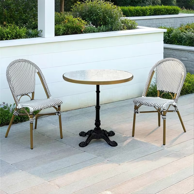 Outdoor Furniture Shop - Bistro francés, cafetería de aluminio Vintage,