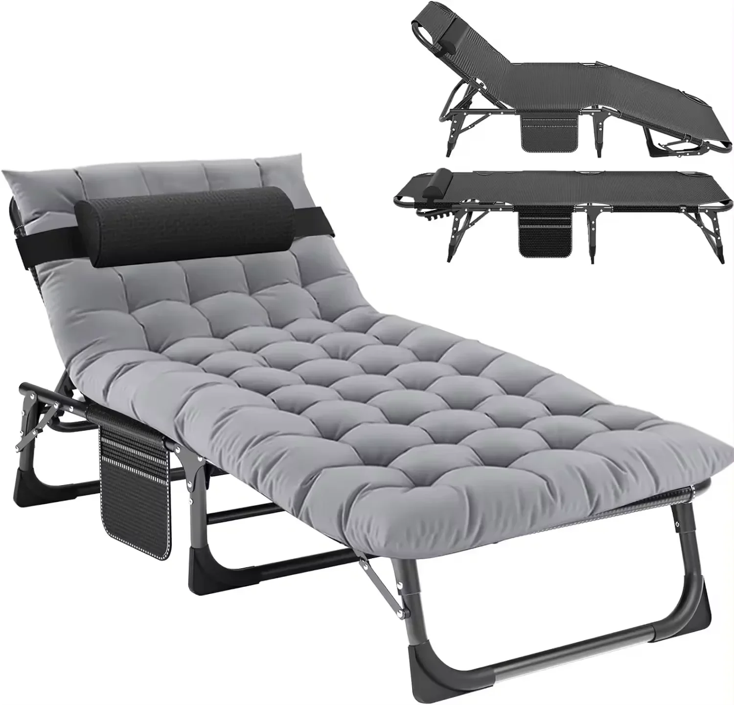 Outdoor Furniture For Sale - Cama Plegable Portátil con Posiciones Ajustables,