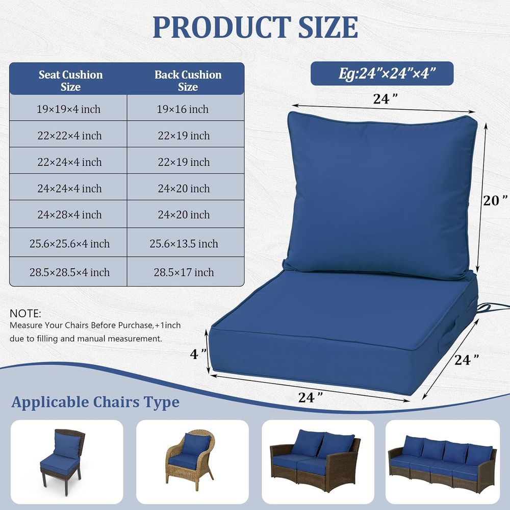 Juego de 4 Cojines Profundos p - Outdoor Furniture Fabric reseña y precio