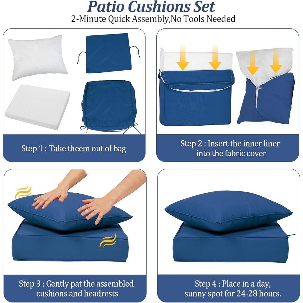 Juego de 4 Cojines Profundos p - Outdoor Furniture Fabric reseña y precio