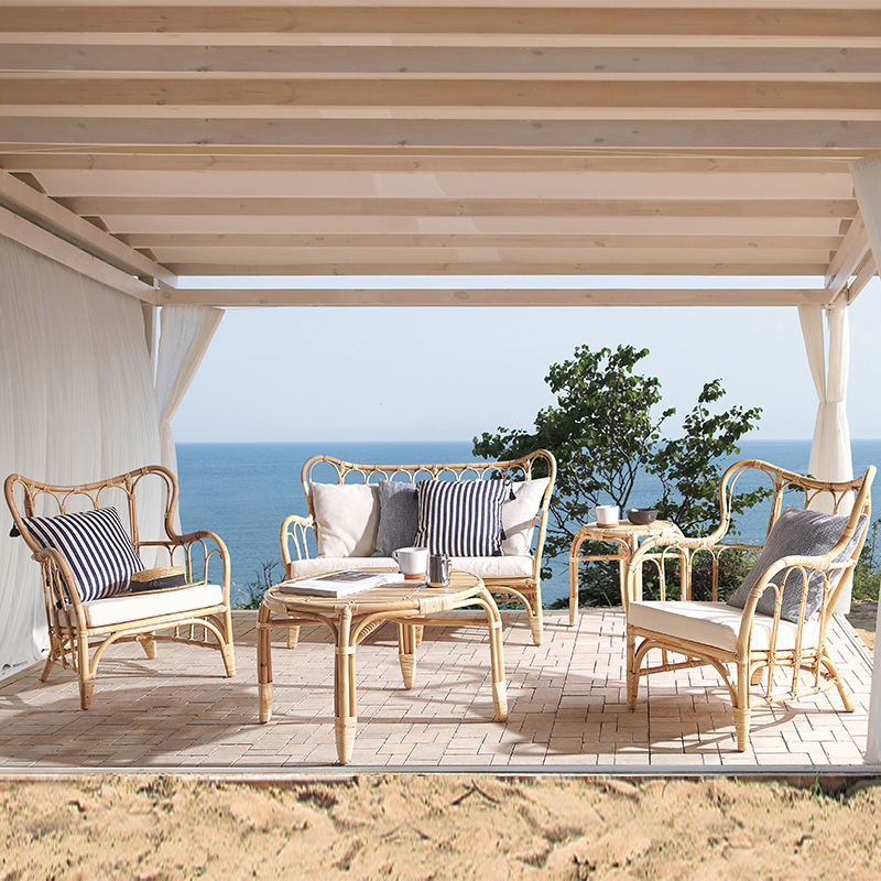 Sofá de ratán natural, silla d - Outdoor Furniture Indonesia reseña y precio