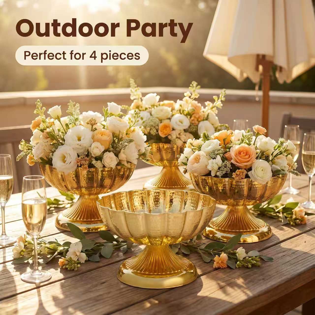 Jarrón de Metal Dorado Vintage - Outdoor Furniture Vintage reseña y precio